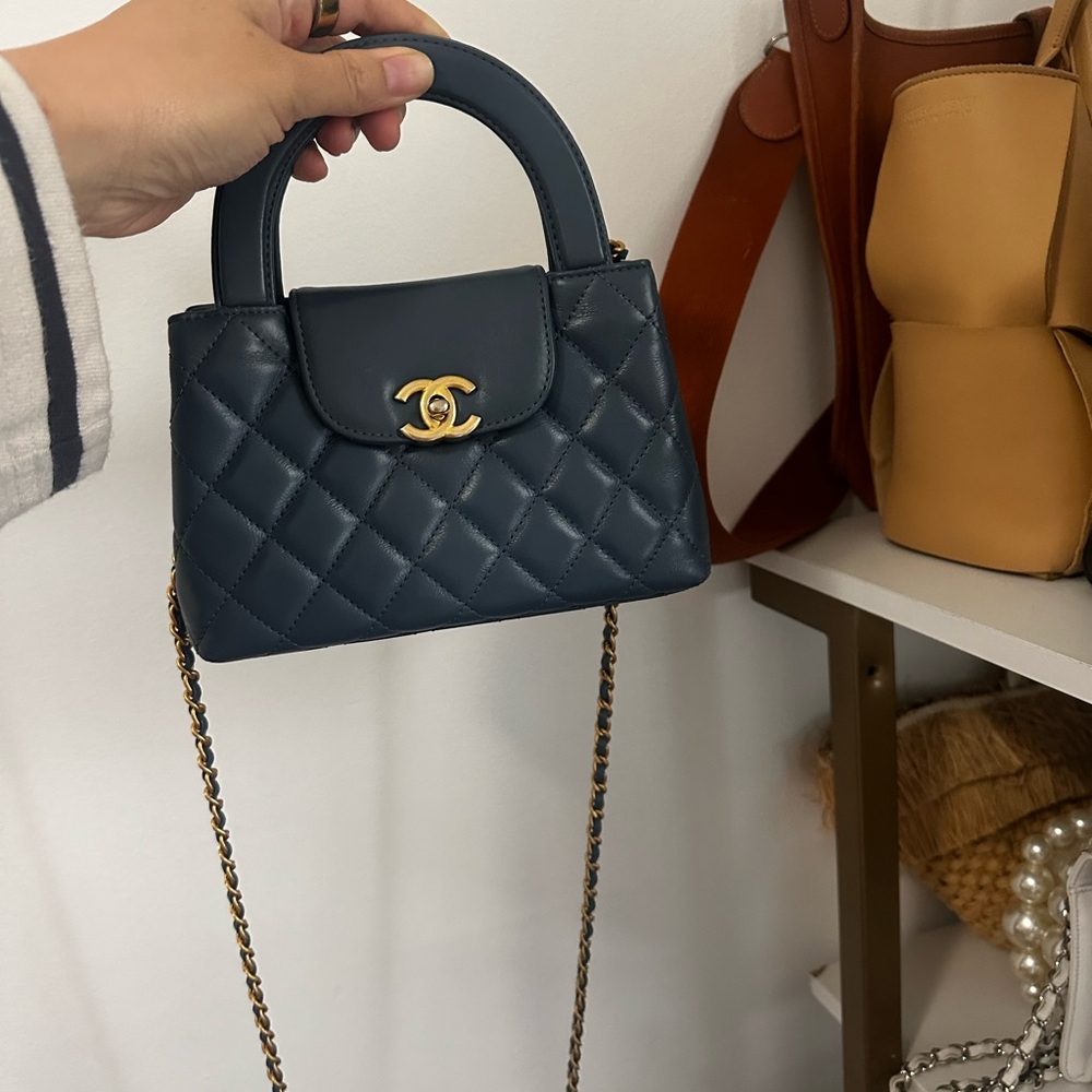 Chanel Blue mini Kelly Quilted Handbag